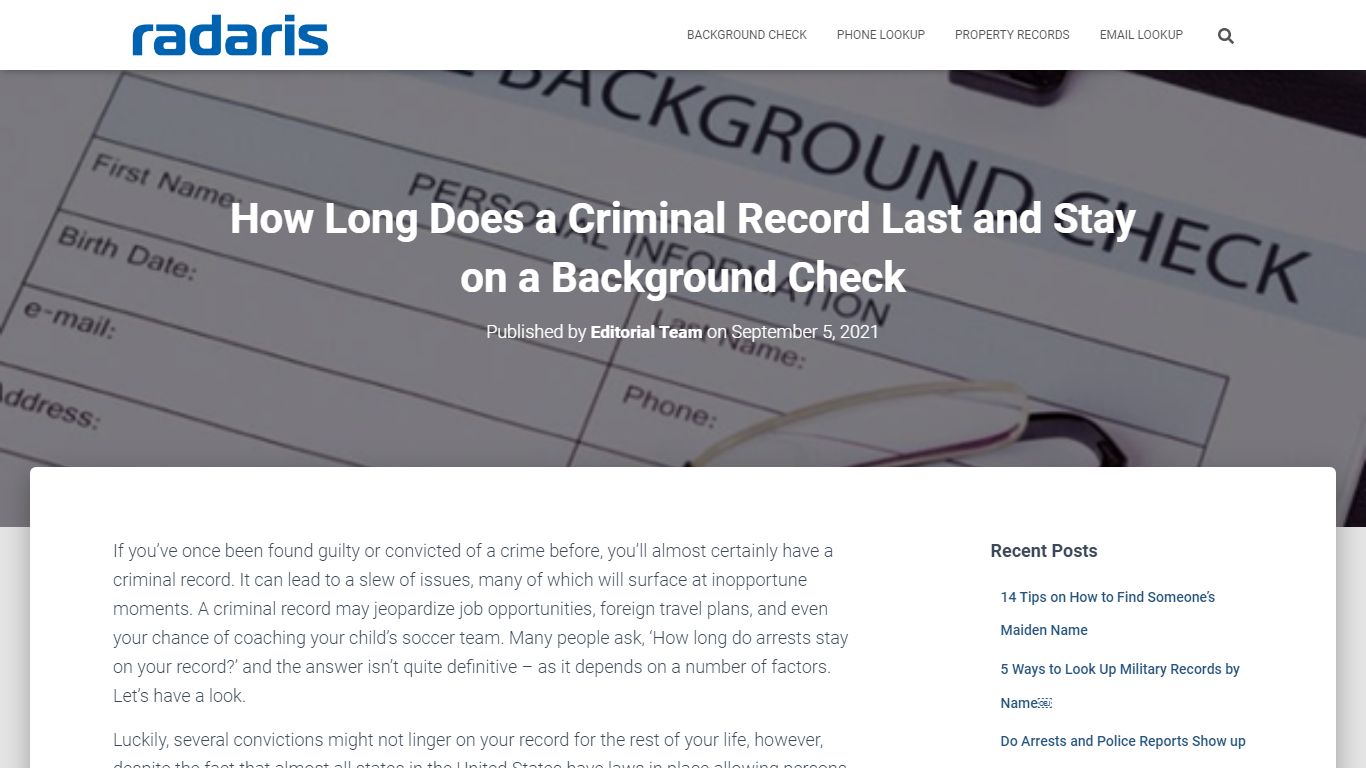 How Long Does a Criminal Record Last and Stay on a Background Check