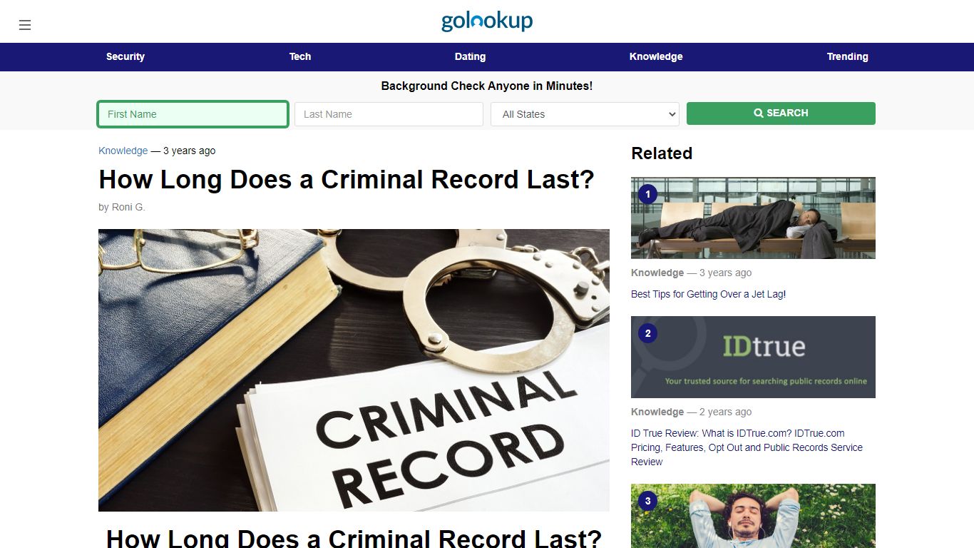 How Long Does a Criminal Record Last - GoLookUp